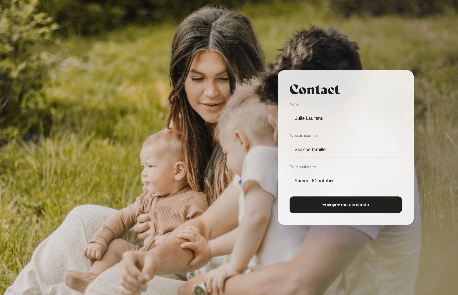 Create a photography website without coding, connected to your business